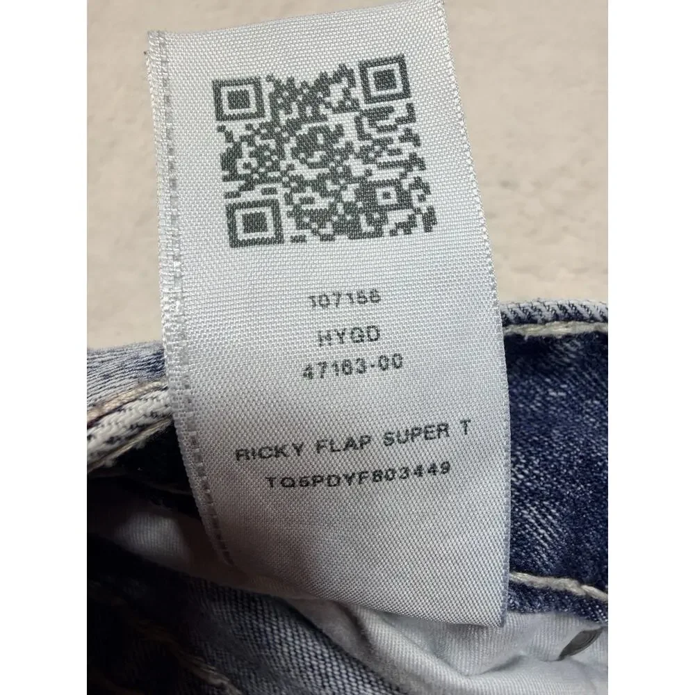 True Religion Ricky Flap Super T Acid Wash Jean Mens SZ 28 Blue Denim Y2K Grunge